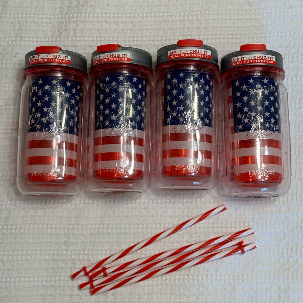 American Flag Insulated Tumbler Cups (4 total)